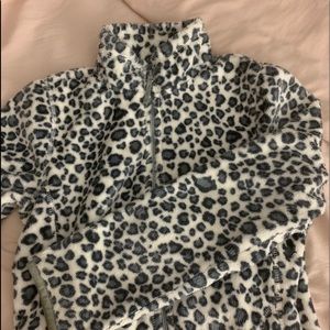 Zebra Print Fluffy Zip Up